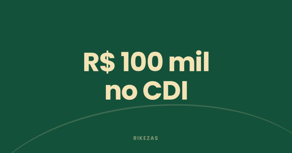 Capa com a frase "R$ 100 mil no CDI", sobre quanto rende 100 mil no CDI por mês